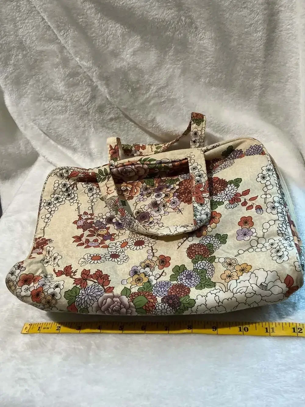 Once Upon A Rose Floral Tote Bag With Pouch